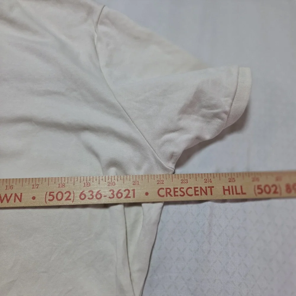 Polo Ralph Lauren Polo Shirt Men L Cream Short Sleeve Cotton Pique Pony Logo